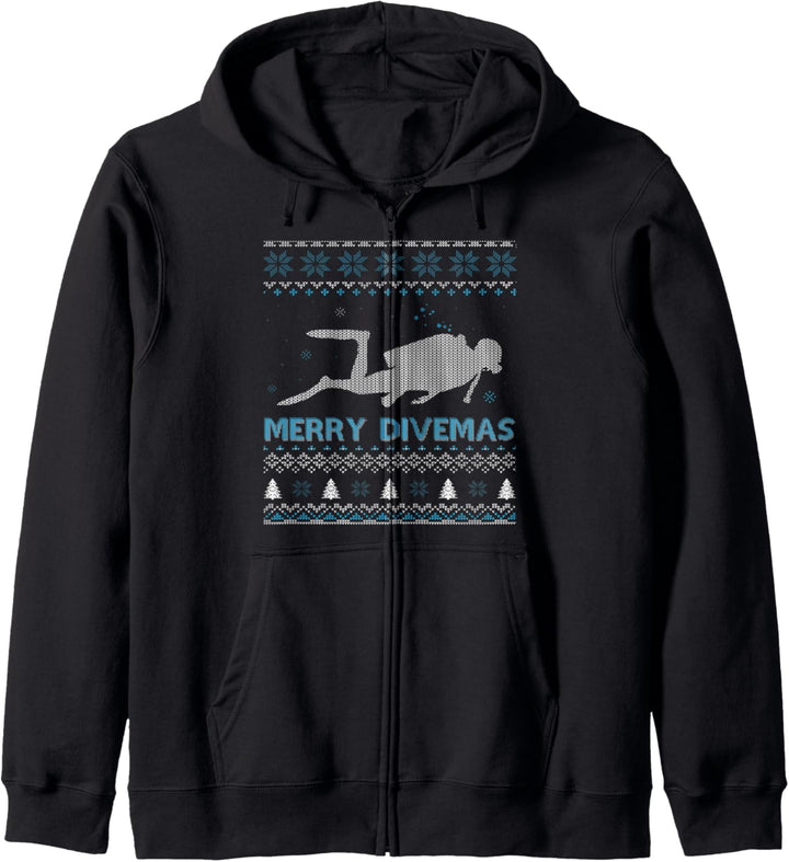 Design in stile maglione di Natale brutto Scuba Diving Kapuzenjacke