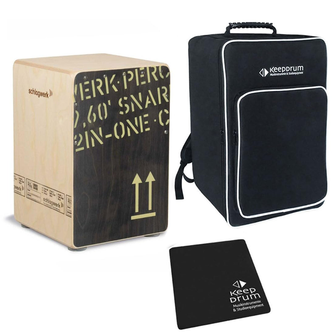 Schlagwerk CP 403 BLK 2inOne Cajon + keepdrum Gig Bag Tasche + Cajon Sitzpad CP-01