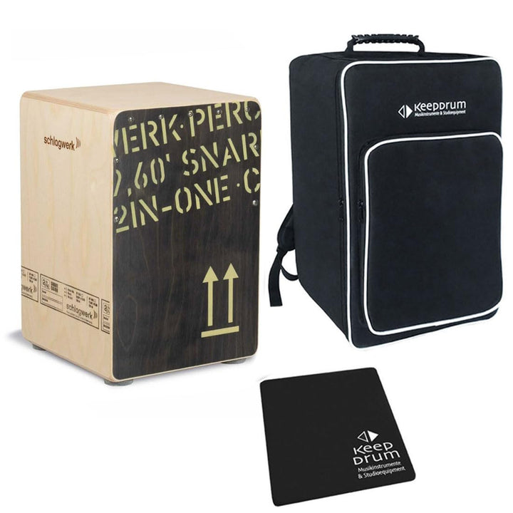 Schlagwerk CP 403 BLK 2inOne Cajon + keepdrum Gig Bag Tasche + Cajon Sitzpad CP-01