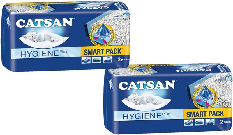CATSAN Smart Pack – Nichtklumpende Katzenstreu auf saugfähigem Vlies – 2 Packungen mit 4 Packs 16L (