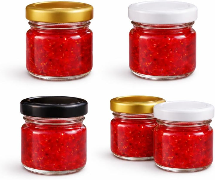 made in home - Mini Gläser 40 ml, Einmachglas, Gewürzgläser mit Schraubdeckel, Sturzglas, Probierglä