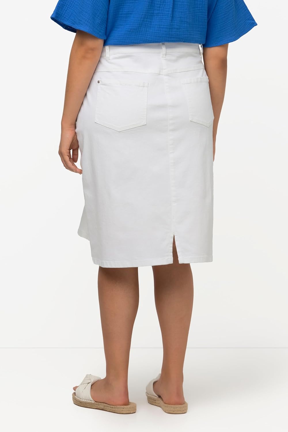 Ulla Popken Damen Jeansrock, A-Linie Rock 42-44 Schneeweiss, 42-44 Schneeweiss