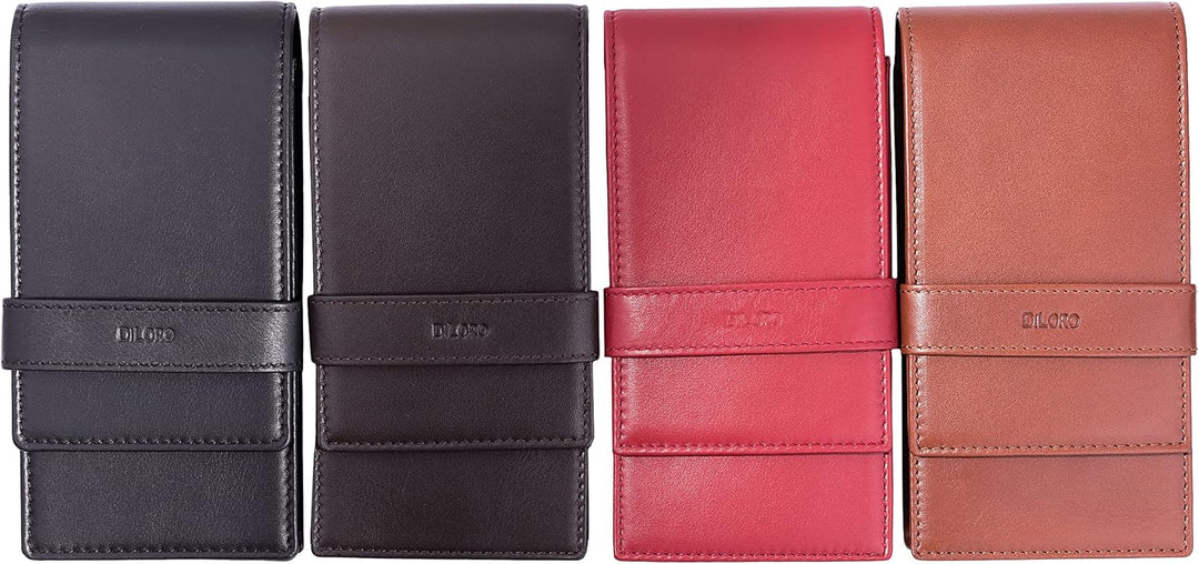 DiLoro 2 Jahre Garantie Leder Quad Pen Fall Bleistift Tasche Halter für vier Füllfederhalter Kugelsc
