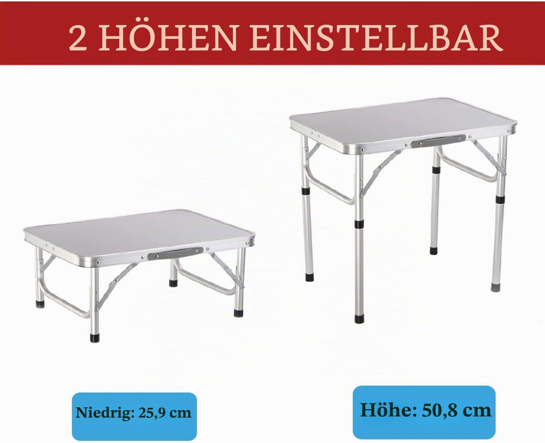 60 cm grosser Klapptisch, tragbar, kleiner Camping-Picknicktisch, Garten, Outdoor, klappbarer Esstis