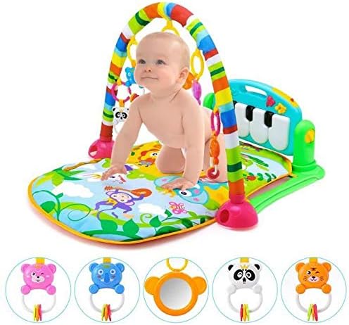 Baby Spielmatte mit Spielbogen – 4-in-1 Krabbeldecke, Activity-Decke für 0-3 Jahre, inkl. 4 abnehmba