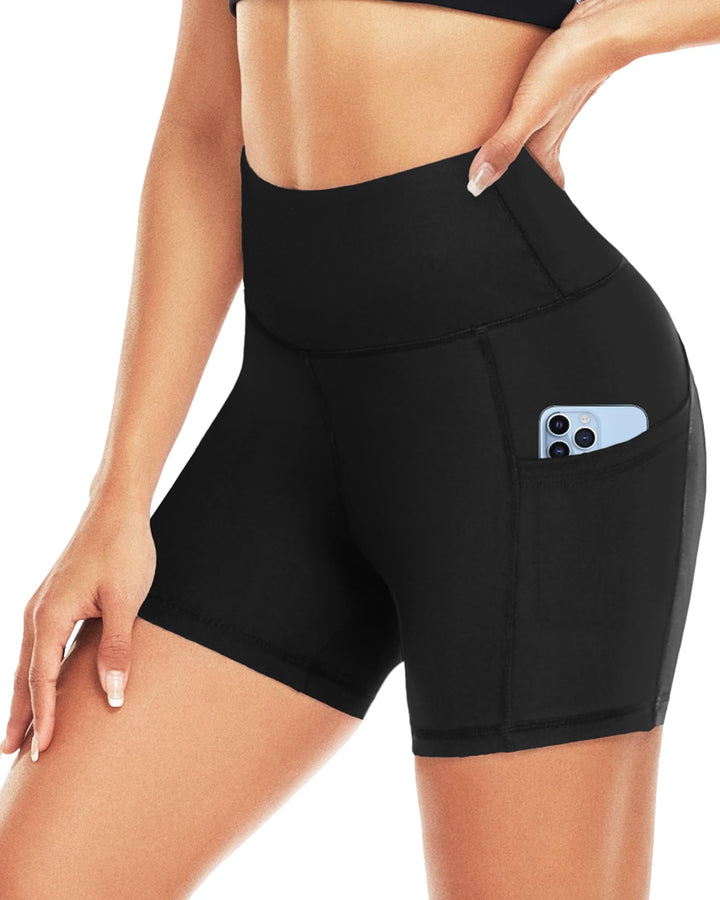 ACTINPUT Radlerhose Damen mit Taschen High Waist Yoga Shorts Kurze Leggings Blickdicht Sporthose Hot