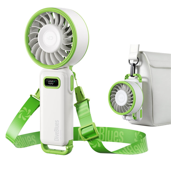 Diveblues Handventilator Tragbarer Turbo-Ventilator mit 100 Stufen und 7.4m/s Starkem Luftstrom, 180