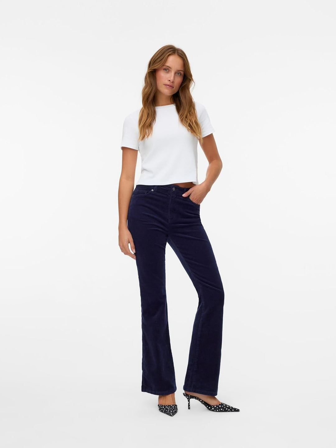 VERO MODA Female Hose VMSIGA Hohe Taille Hose XS / 34L Peacoat, XS / 34L Peacoat