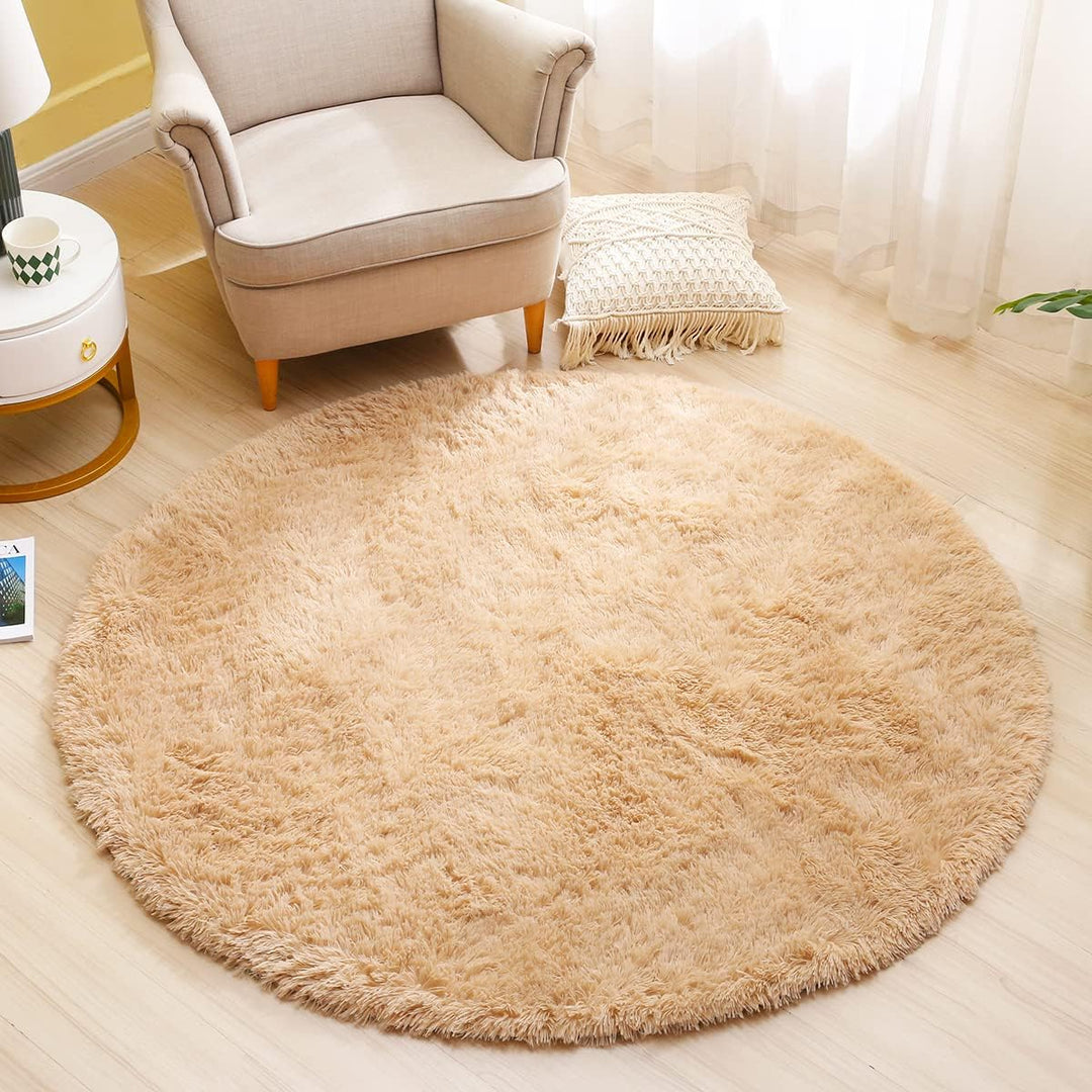 Rund Teppiche Hochflor Rund Teppich Wohnzimmer Langflor Teppiche für Wohnzimmer flauschig Shaggy Sch