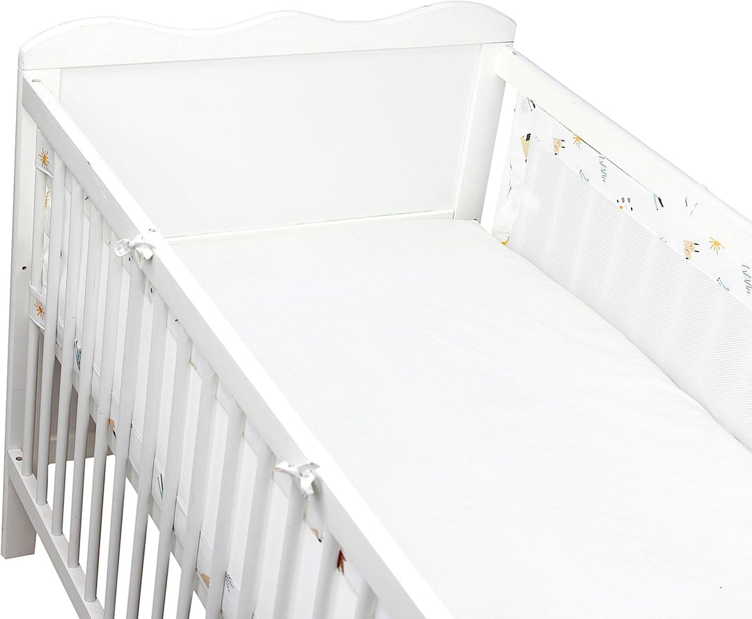 TupTam Bettumrandung Babybett 3D Mesh Nestchen – Gitterstäbe Schutz Netz 2er, Farbe: Safariwelt, Grö