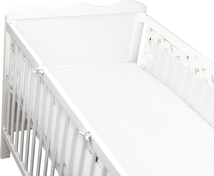 TupTam Bettumrandung Babybett 3D Mesh Nestchen – Gitterstäbe Schutz Netz 2er, Farbe: Safariwelt, Grö