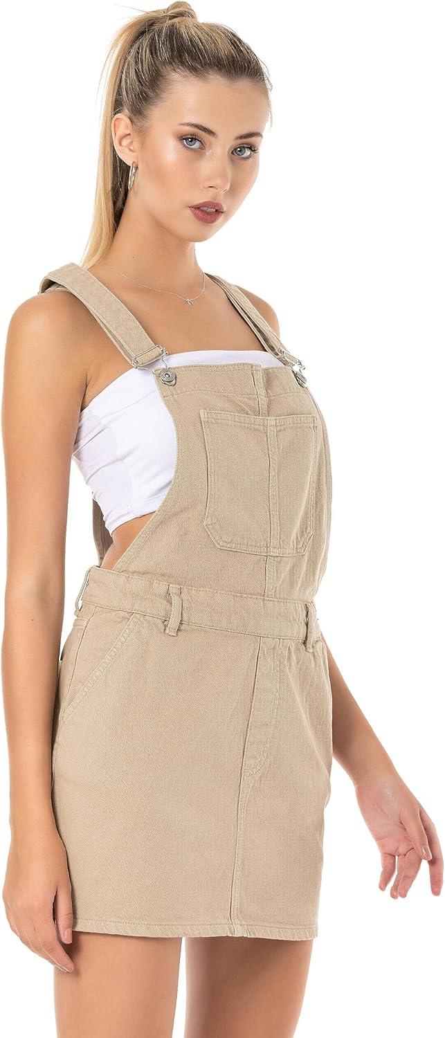 Red Bridge Damen Jeansrock kurzer Rock Overall Latzhose XL Beige, XL Beige