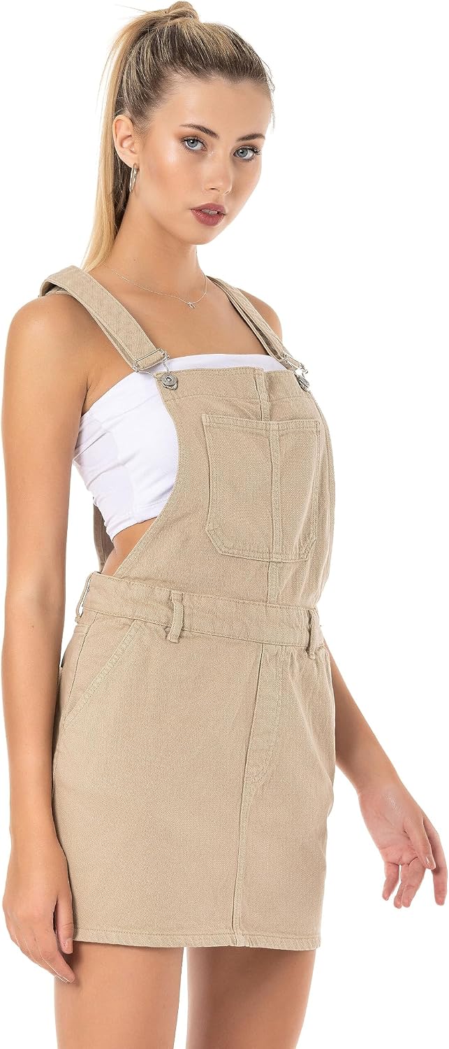 Red Bridge Damen Jeansrock kurzer Rock Overall Latzhose XS Beige, XS Beige