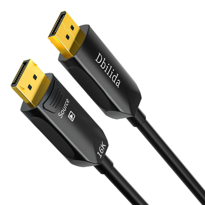 Glasfaser DisplayPort Kabel 2.1 2.0 15M, 16K Glasfaserkabel DP 2.1 2.0 Kabel Unterstützt 54 Gbit/s,