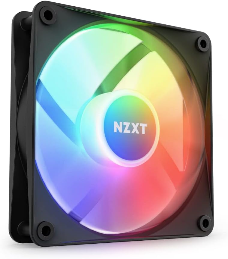 NZXT F120 RGB Core – 120 mm nabenmontierter RGB-Lüfter – 8 einzeln ansteuerbare LEDs – Halbtranspare