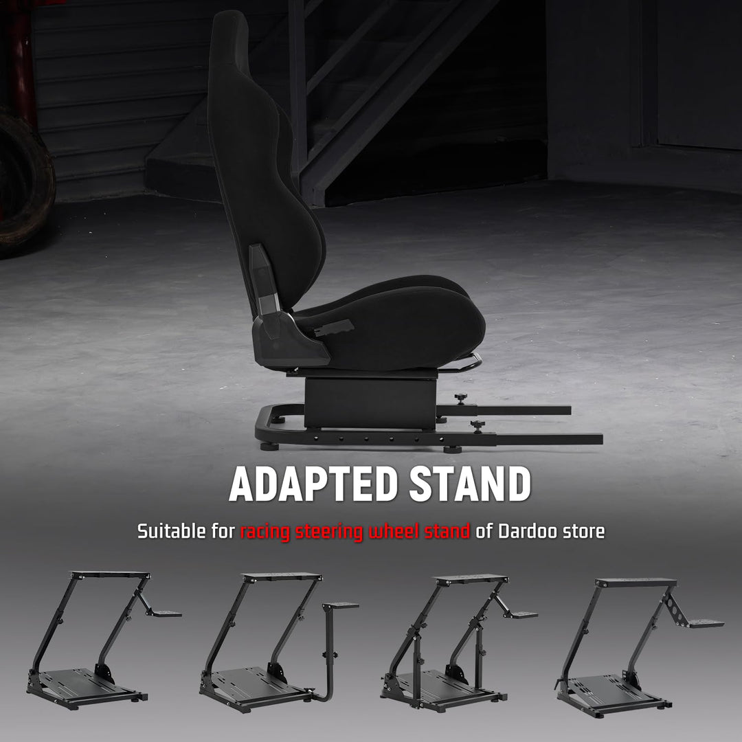 Dardoo Rear Seat Frame Racing Wheel Stand Accessories with Black Seat Sturdy Fit for Steering Wheel