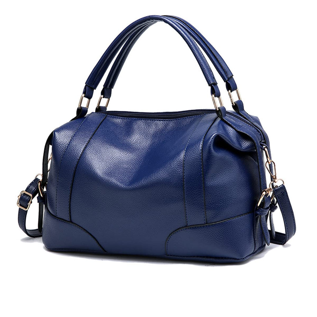 NICOLE & DORIS Damen Handtaschen Öl gewachste Tasche Top-Griffe Crossbody Boston Taschen Blau, Blau