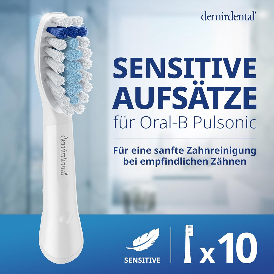 Sensitive Aufsteckbürsten von demirdental für Oral-B Pulsonic, weiche Ersatzbürsten, auch für Slim O