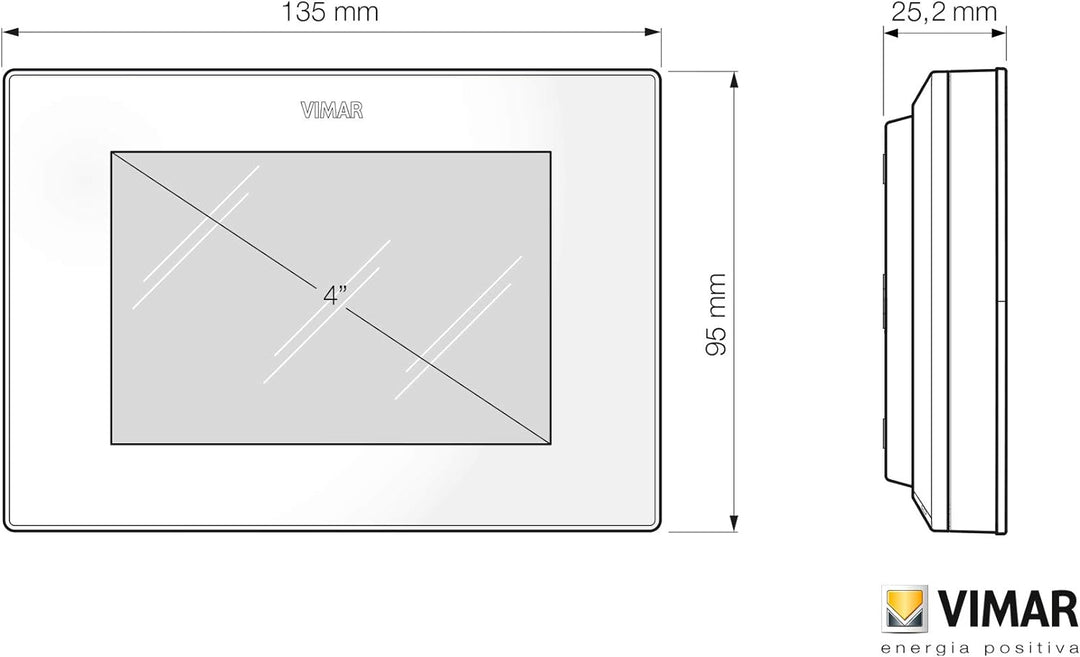 Vimar 02907 Touchscreen-WLAN-Thermostat für lokale oder erweiterte Regelung der Temperatur über dedi