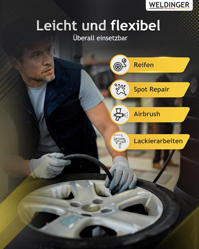 WELDINGER Flüsterkompressor FK 120 turbo pro 1500 W Luftabgabe 150 l/min ölfrei innenbeschichteter T