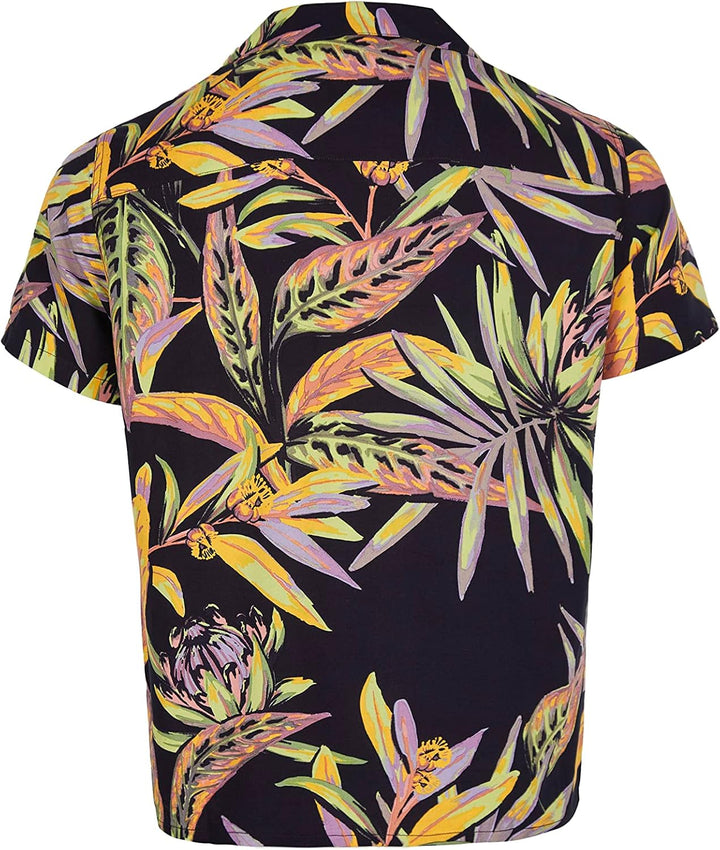 O'Neill Herren Bedrucktes Hemd, 39033 Schwarze Tropische Blume