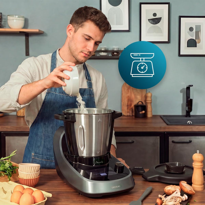 Cecotec Smarte Küchenmaschine Mambo Touch Daily, 37 Funktionen, OneClick | Touchscreen mit Rezepten,