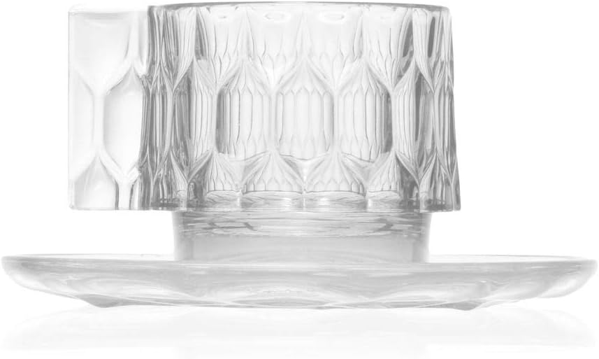 Kartell Jellies Family Tasse & Untertasse transparent Klar Kaffee-Set Glasklar, Kaffee-Set Glasklar