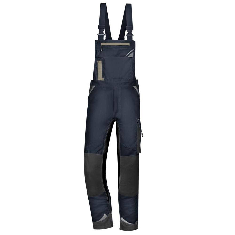 Latzhose FLEXUOLUTION Arbeitslatzhose Baustelle BAU, Dunkelgrau/Khaki/Anthrazit