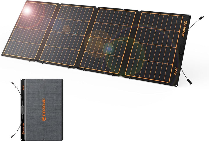 FlexSolar Solarpanel Faltbar 240W, IP67 Wasserdichtes Tragbares Solarpanel kit mit 20V-28V DC Ausgän