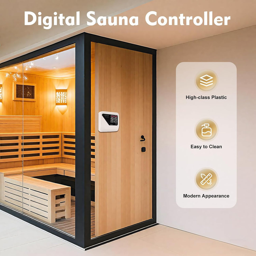 3-9 KW Saunasteuerung Saunasteuergerät mit Temperaturfühler, 40-105 ° C Sauna Digital Controller mit