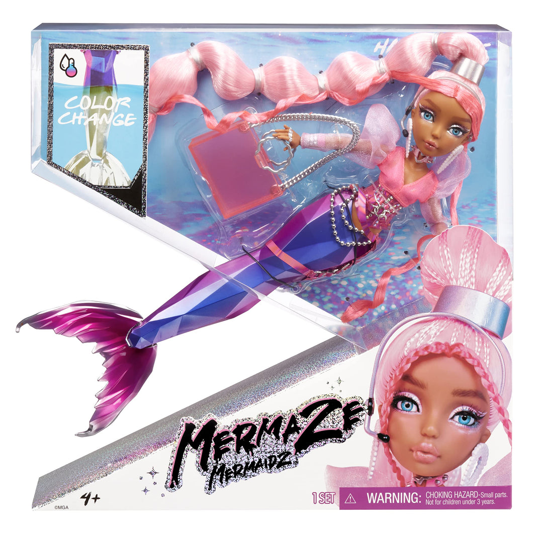 Mermaze Mermaidz - HARMONIQUE - Meerjungfrauen Puppe mit Farbwechsel & Hellrosa Haar - Inklusive Out