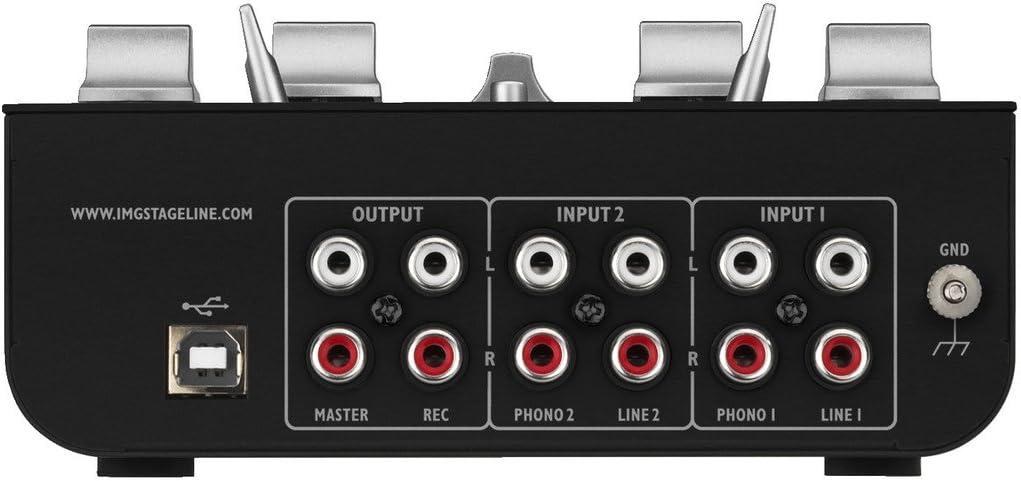 IMG STAGELINE MPX-20USB 3-Kanal-Stereo-DJ-Mischpult mit USB-Schnittstelle, Audio-Console mit USB-Aud