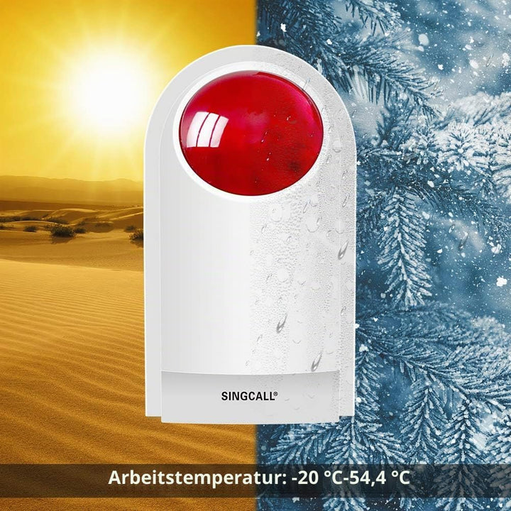 Strobe Sirene Alarm Home Careing Loud Outdoor SOS Alert System 1 Rot blinkende Sirene, 4 Fernbedienu