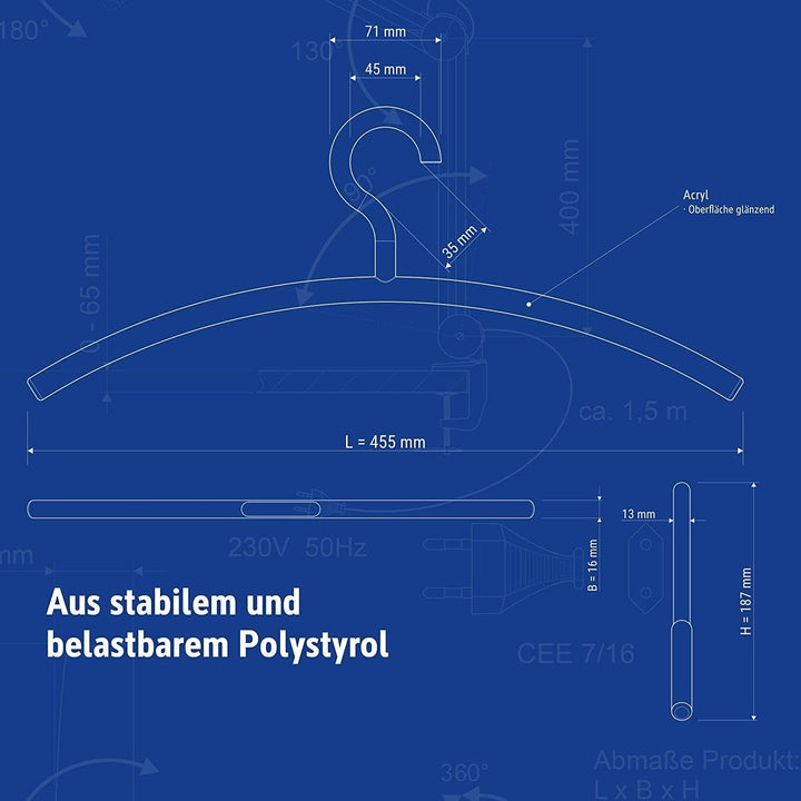 MAUL Kleiderbügel aus Kunststoff – moderne Kunststoff Kleiderbügel in edlem Design – stabile und bel