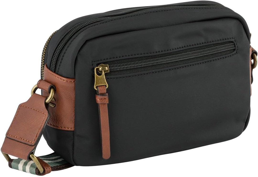 camel active bags Bari Damen Umhängetasche Crossbody Bag Mittelgross Schwarz Schwarz 23 x 5,5 x 14,5