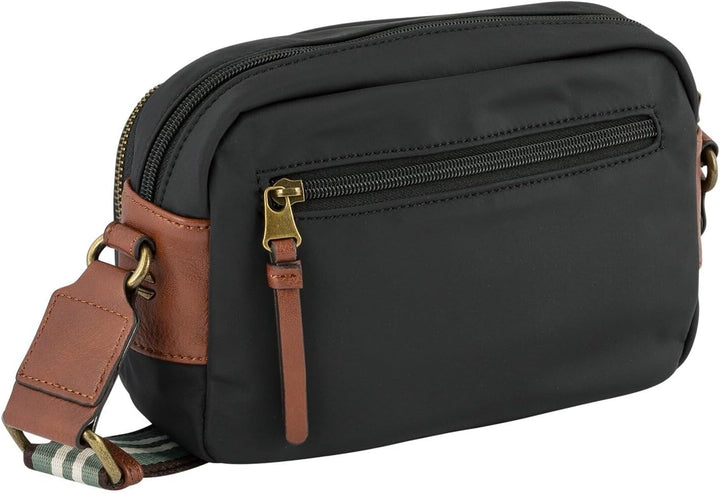 camel active bags Bari Damen Umhängetasche Crossbody Bag Mittelgross Schwarz Schwarz 23 x 5,5 x 14,5