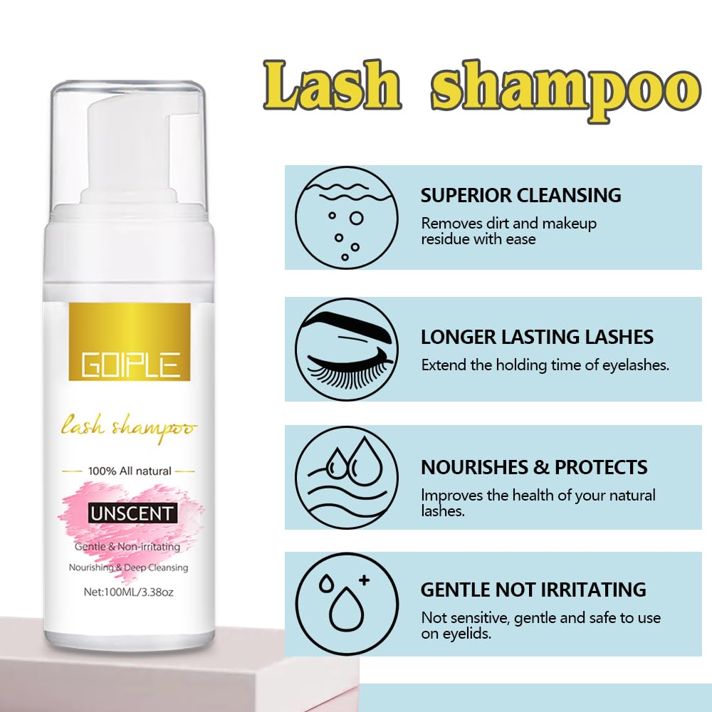 Wimpernverlängerungsreiniger, Wimpern-Mousse-Lash-Shampoo für Wimpernverlängerungen, USB-Mini-Ventil