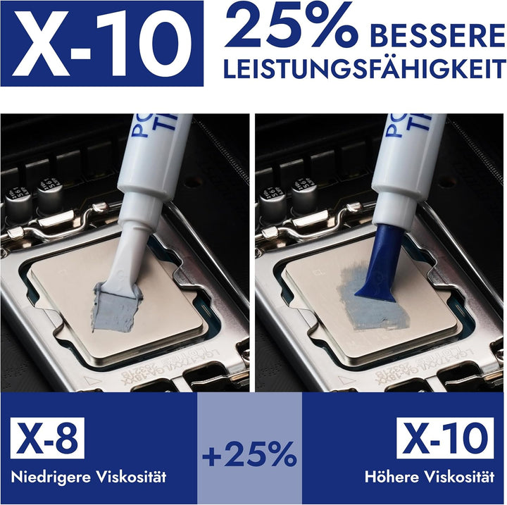 Polartherm X-10 - By Thermal Grizzly - 40g - Wärmeleitpaste für CPU & GPU - Sehr hohe Wärmeübertragu
