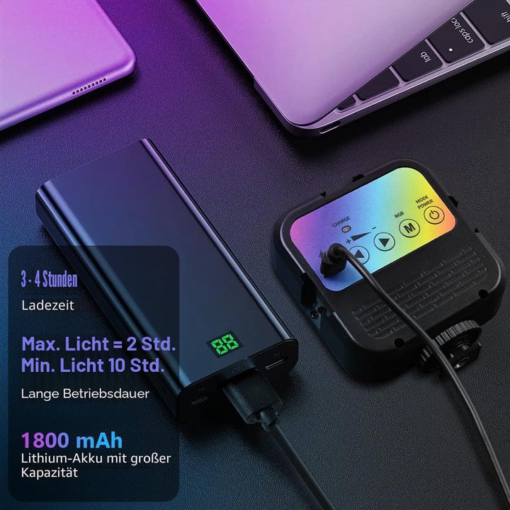 AXFEE LED Videoleuchte, Video Licht Dimmbare 3000K-7000K, Kamera Licht mit Telefonclip und Cold Shoe