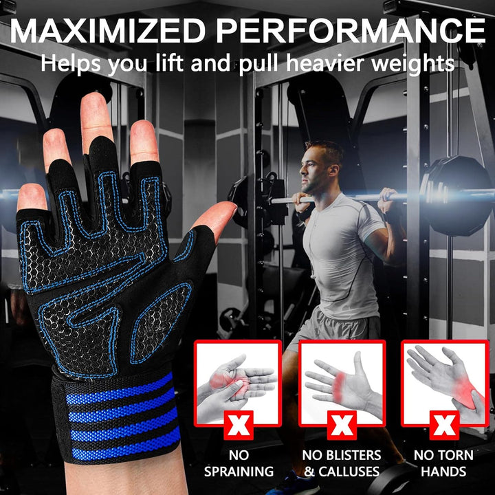 FINGER TEN Fitness Handschuhe Handgelenkschutz Trainingshandschuhe Herren Kraftsport Fitnesshandschu