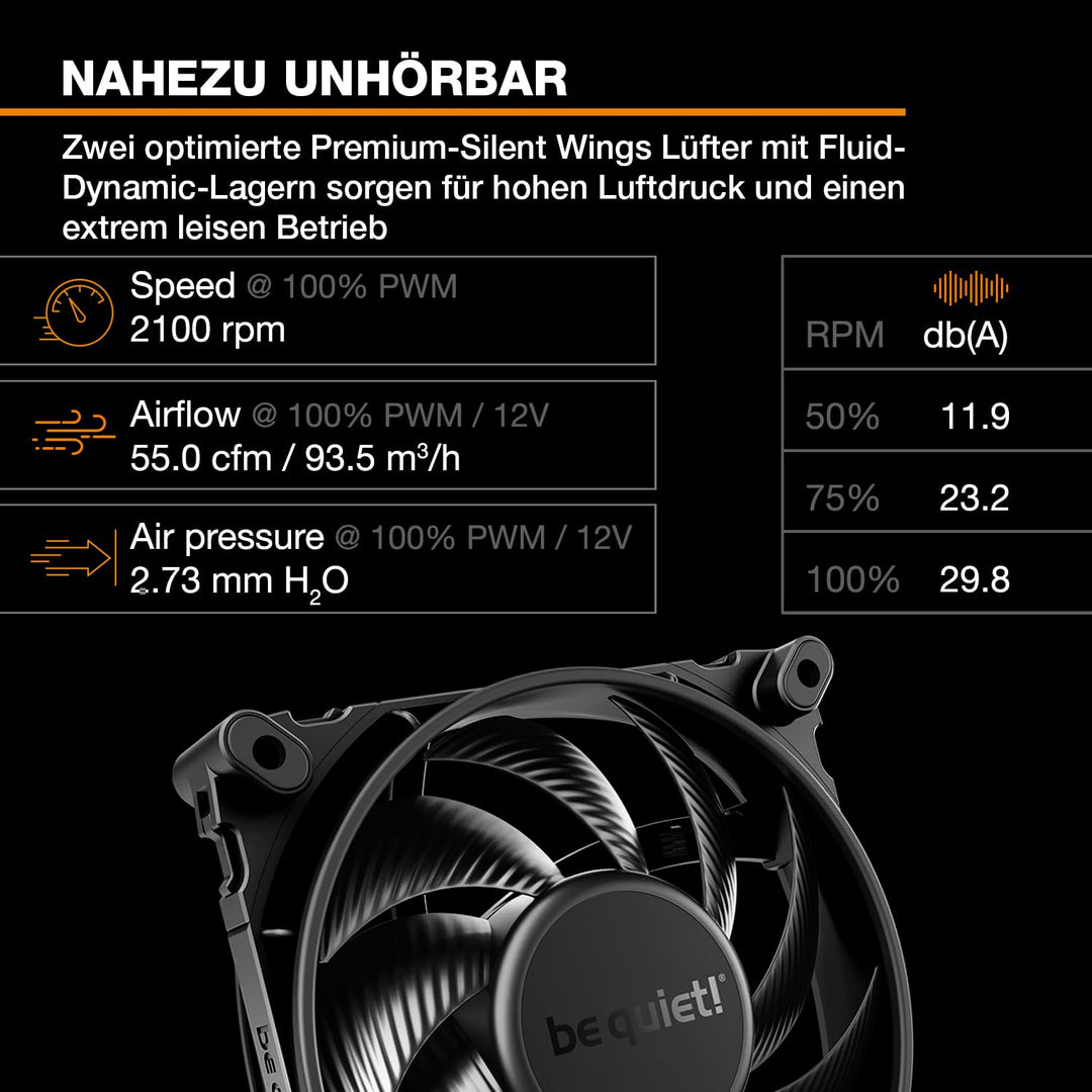 be quiet! Dark Rock Pro 5 Luftkühler, immens hohe Kühlleistung, 7 Hochleistungs-Heatpipes, 2x Silent