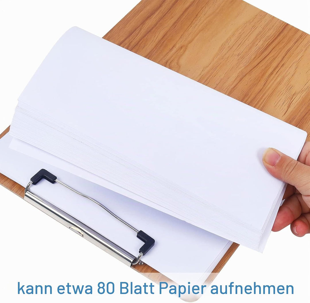 LELADY Klemmbrett Holz A5, 10 Stück Schreibbrett Klemmbrett mit Metalklemme, Zwischenablage Schreibb