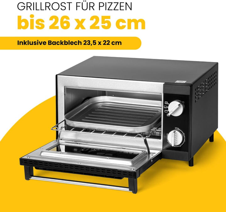 Bomann MPO 622461 CB Multi-Pizzaofen, Ober- und Unterhitze im Kombibetrieb möglich, Ca. 12 Liter Bac