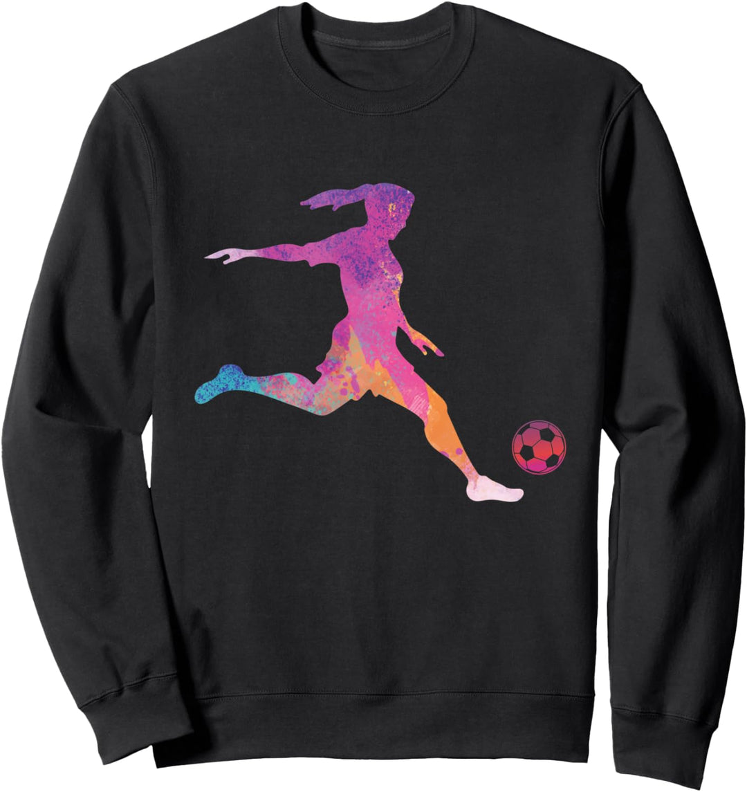 Fussballerin Frauenfussball Geschenk Fussball Mädchen Damen Sweatshirt