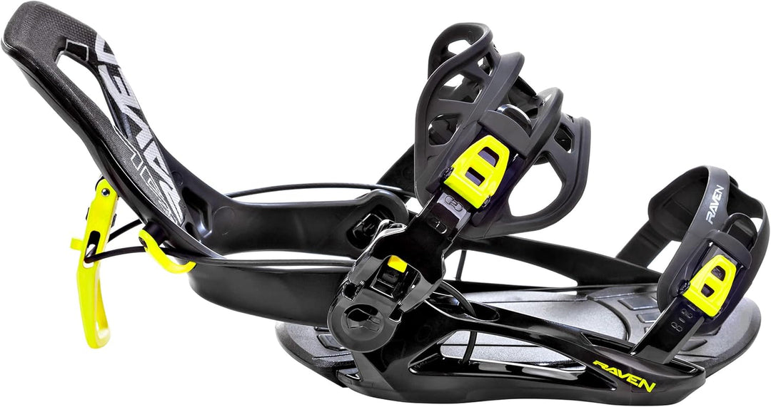 RAVEN Snowboard Set: Snowboard Pure Black + Bindung FT360 Black, Lemon Snowboard 151 cm + Bindung M