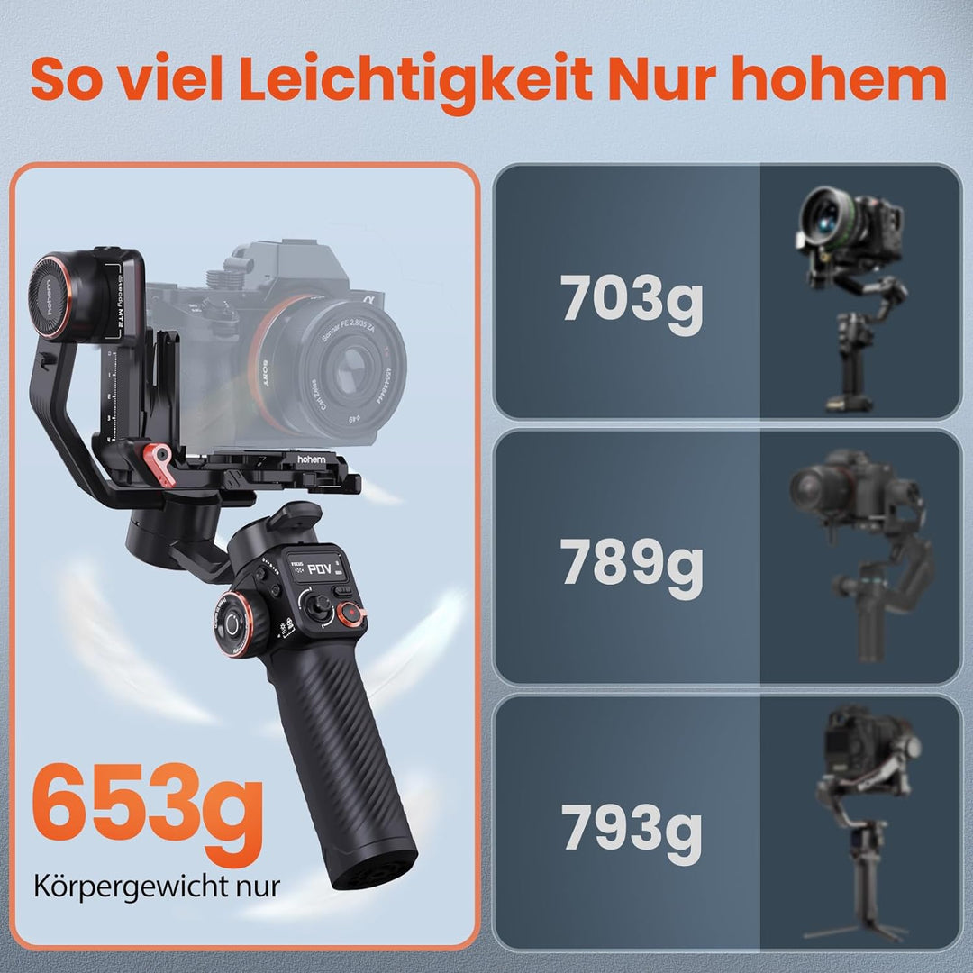 Hohem iSteady MT2, Gimbal Kamera, 3-Achsen Gimbal Stabilizer für Kamera Spiegellose Action Cam Smart