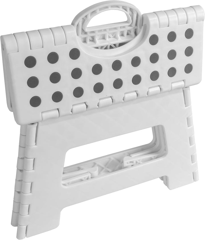 Tritthocker klappbar, Klapphocker faltbar 150 kg, 1 Stufe, rutschfest (Weiss, 35 x 22 x 29 cm) Weiss