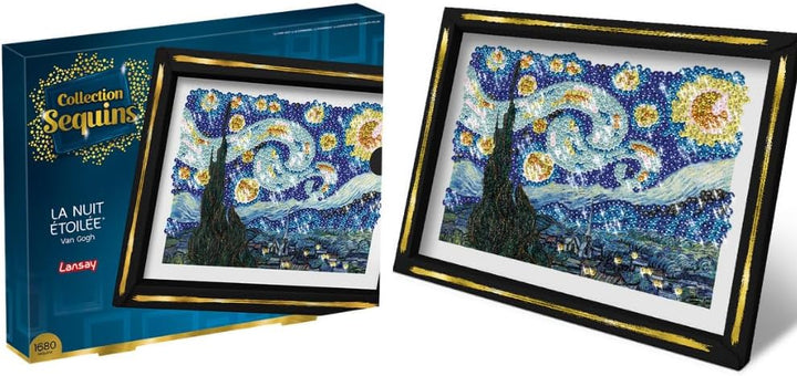Lansay - COLLECTION SEQUINS - Die Sternennacht - Van Gogh - Gestalte ein glitzerndes Sequin-Bild von