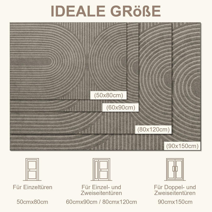 FEOMOS Fussmatte Innen Aussen 60x90cm, rutschfeste Schmutzfangmatte mit Saugkraft, Fussmatte Waschba