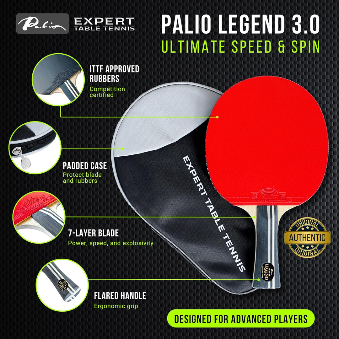 Palio Legend 3.0 Tischtennisschläger & Koffer | ITTF-zugelassener Advanced Ping Pong Schläger | Maxi